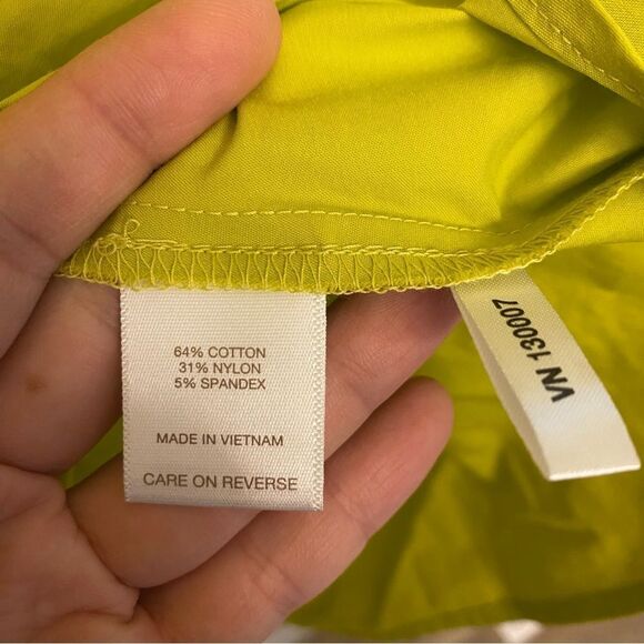 Eva Mendes lime green a line off the shoulder puff sleeve summer Dress boho L - Picture 10 of 15